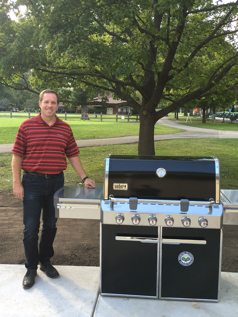 Hester Provides New BBQ Grill for Winnetka Paddle Tennis Club